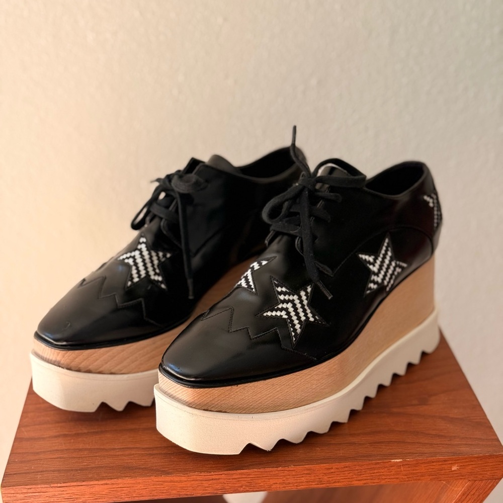 Stella McCartney Elyse Black and White Star Shoes